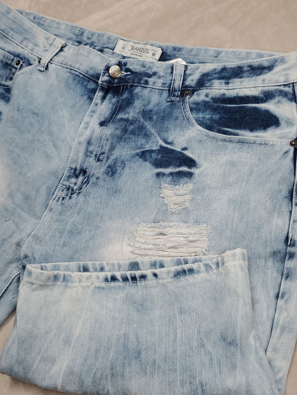 Akademiks JEANIUS | Men's Size 42 | Acid Wash Distressed Y2K Jean Shorts
